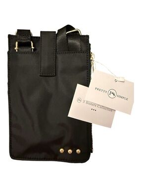 Pretty Simple Black Crossbody Phone Bag